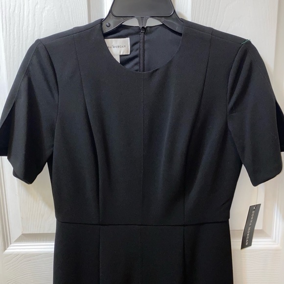 NWT Donna Morgan LITTLE BLACK DRESS Short Sleeve, crew neck, Fit & Flare - Picture 4 of 9